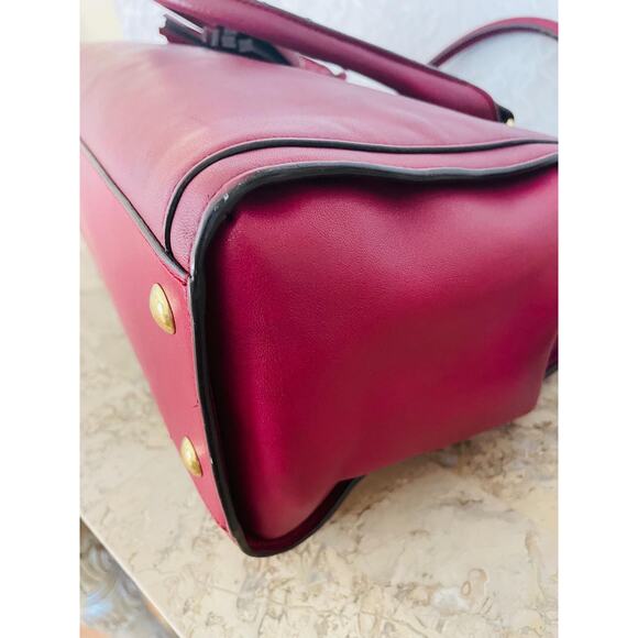 Coach Chelsea Legacy Dark raspberry leather satchel carryall 25359 Shoulder bag - Picture 8 of 10